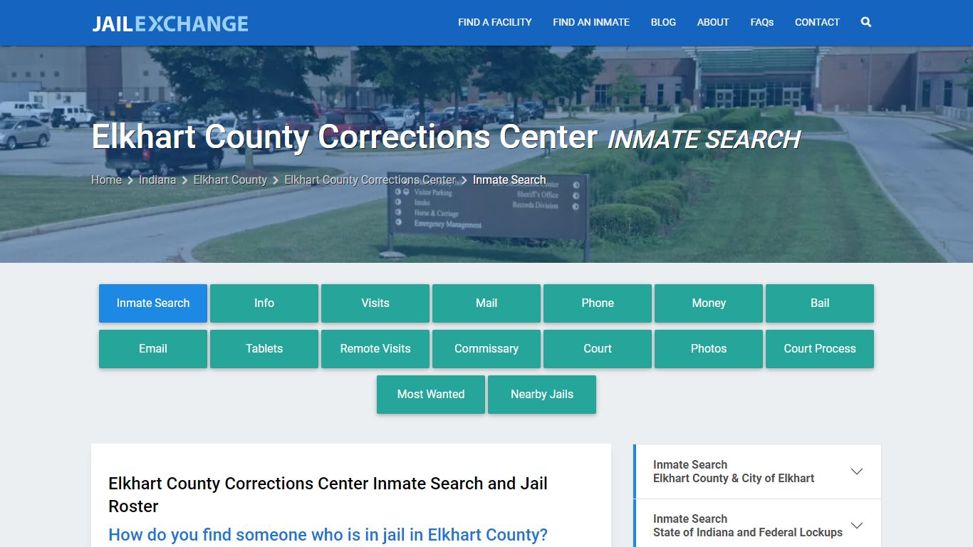 Elkhart County Corrections Center Inmate Search - Jail Exchange
